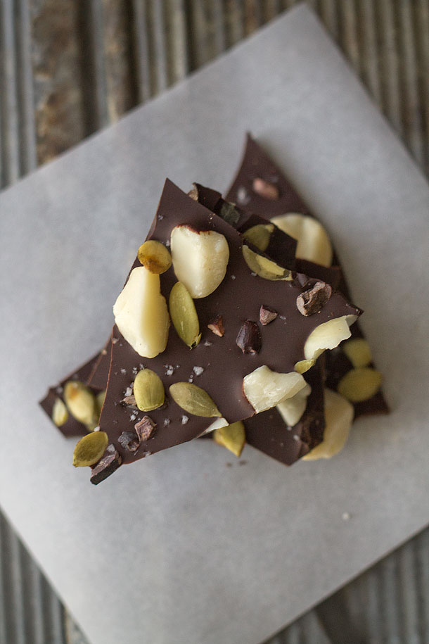 Nuts and Nibs Salted Dark Chocolate Bark from Slim Palate